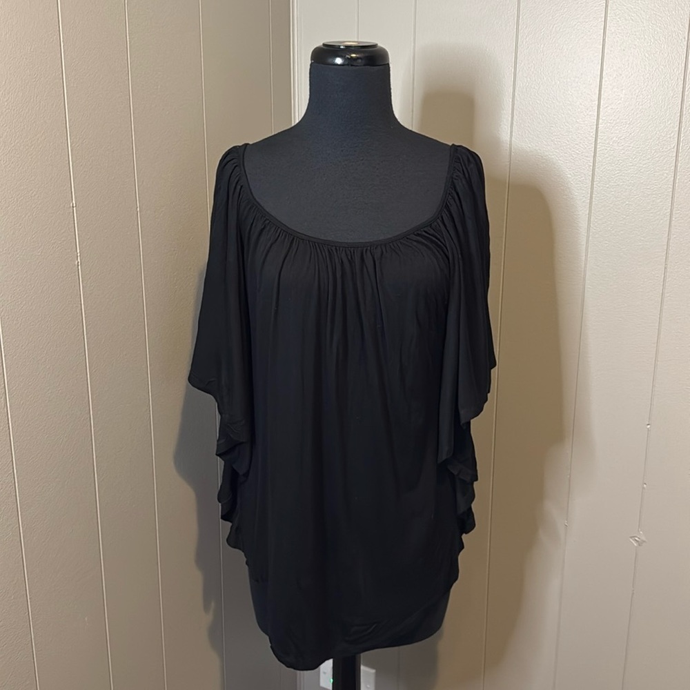 Storm Women’s Medium Oversized Big Sleeve Butterfly Elastic Wide Neckline Blouse